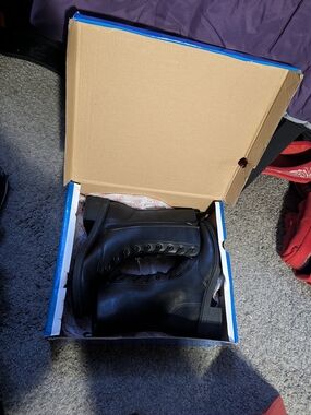 Rouge Black Faux Leather Lace-Up Mid-Calf Combat Boots